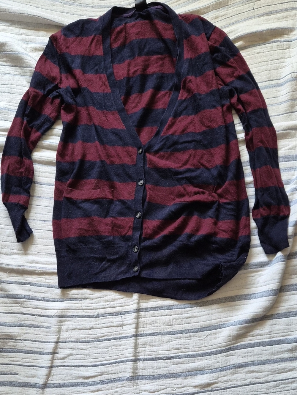 Aritzia Talula Cashmere Blend Striped Cardigan Sweater